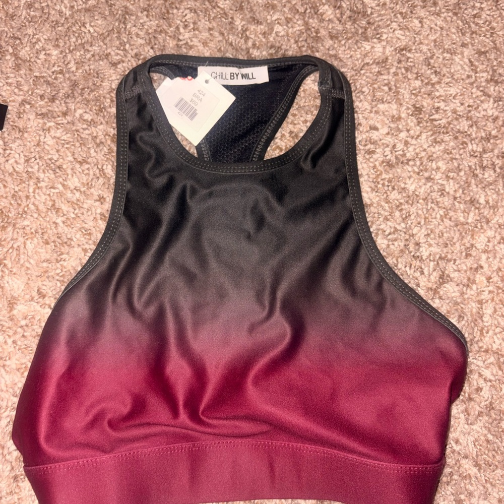 Chill by Will Women's Black and Red Ombre Sports Bra